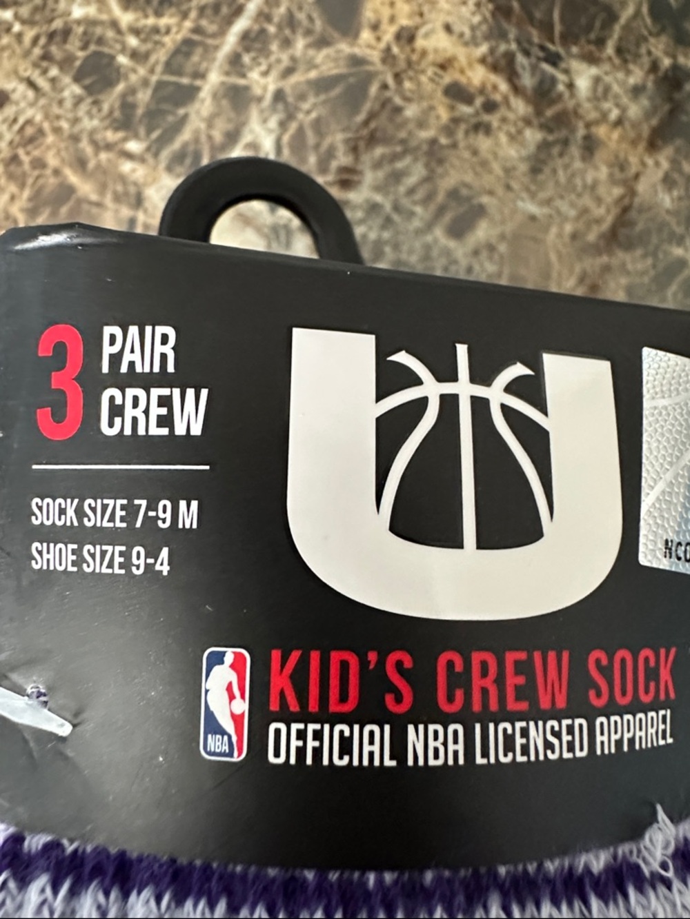 3 Pairs NBA Los Angeles Lakers Purple and Yellow Kids Crew Socks - Team Logo - Picture 6 of 7